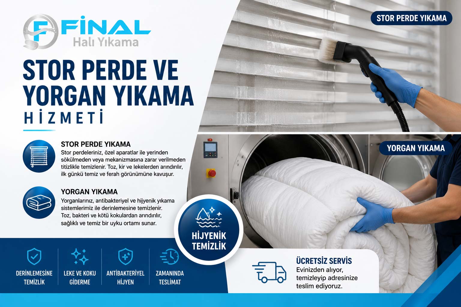 Stor Perde ve Yorgan Yıkama Hizmeti